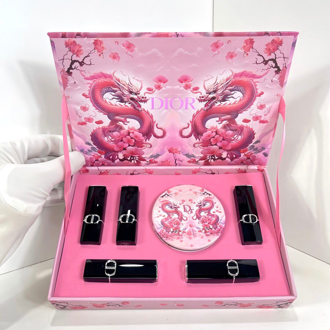 Dior Lipstick 5-Piece Set โ 5 Unique Shades, 5 Exquisite Box Designs