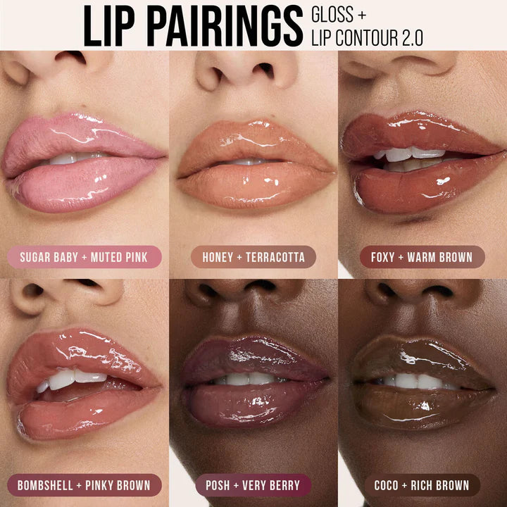 HUDA BEAUTY Faux Filler Lip Gloss | High Shine Hydrating Plumping Gloss