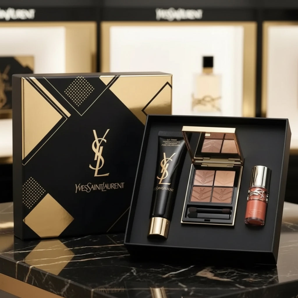 YSL Top Secrets Trio Gift Set – Moisturizer, Eyeshadow Pallete & Lipgloss