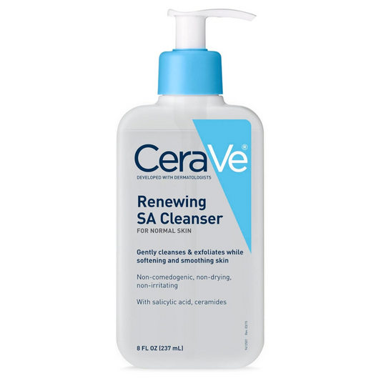 CeraVe SA Cleanser Salicylic Acid Face Wash with Hyaluronic Acid, Niacinamide & Ceramides BHA Exfoliant for Face