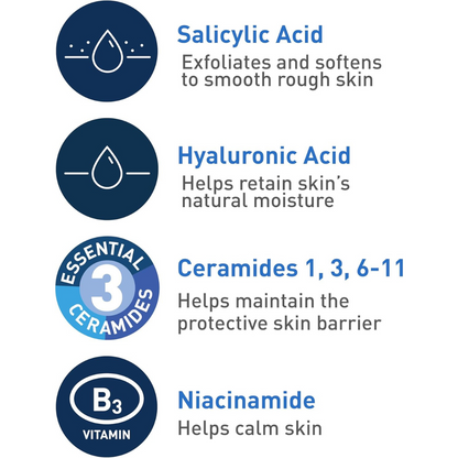 CeraVe SA Cleanser Salicylic Acid Face Wash with Hyaluronic Acid, Niacinamide & Ceramides BHA Exfoliant for Face