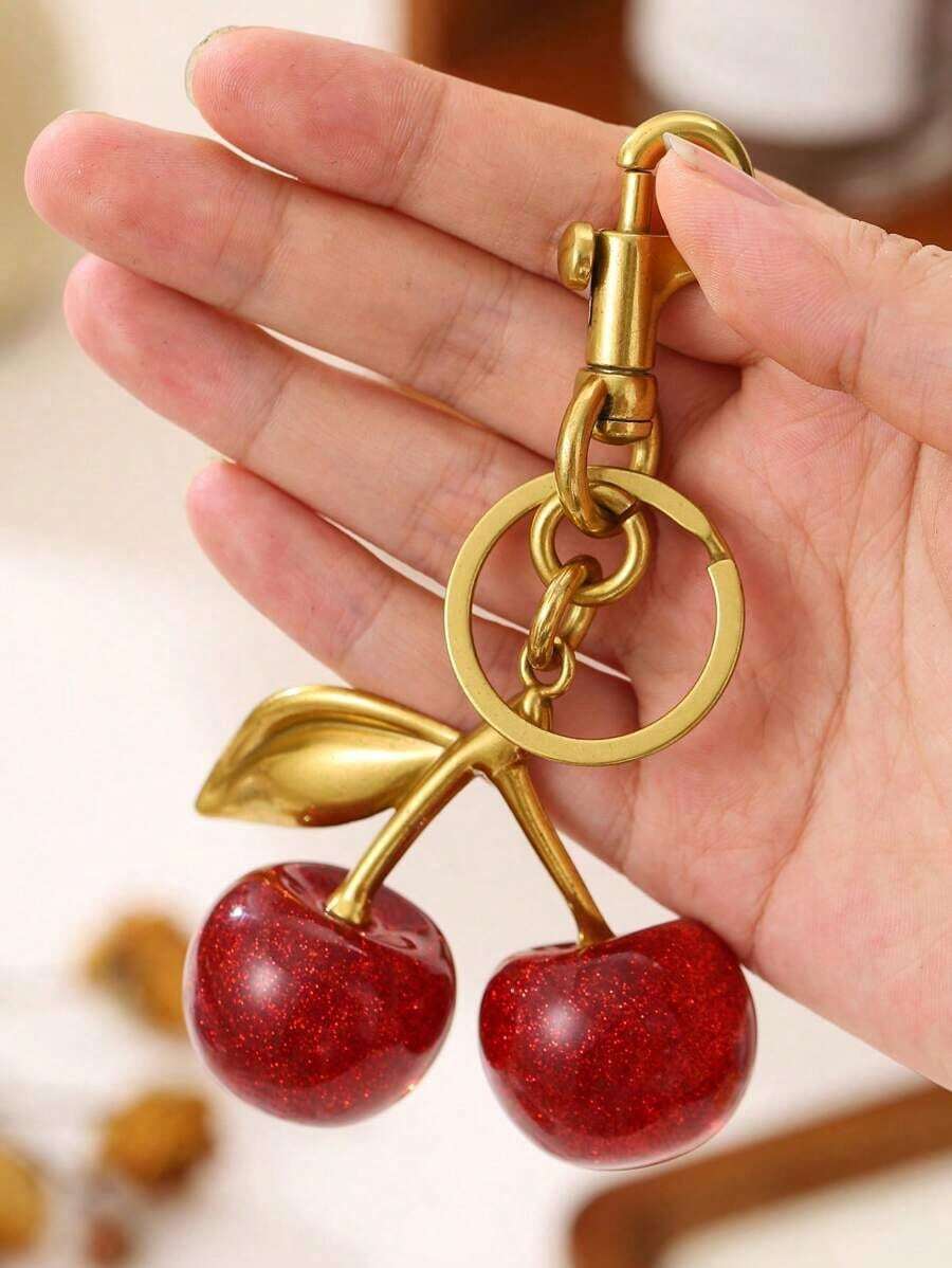 Coach Cherry Keychain Bag Charm - Red cherry