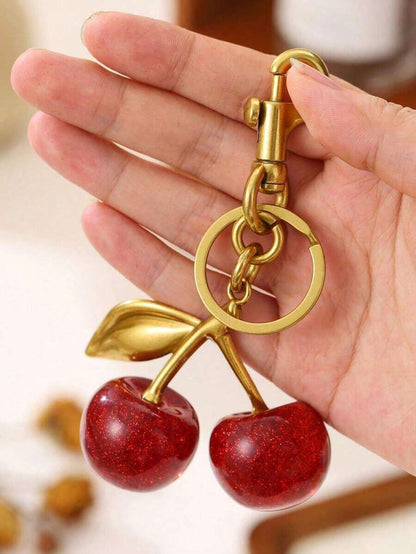 Coach Cherry Keychain Bag Charm - Red cherry