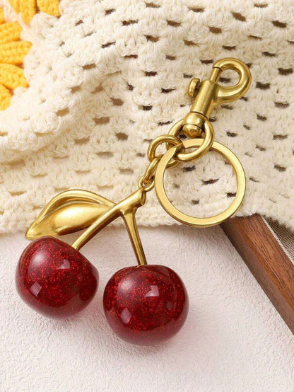 Coach Cherry Keychain Bag Charm - Red cherry