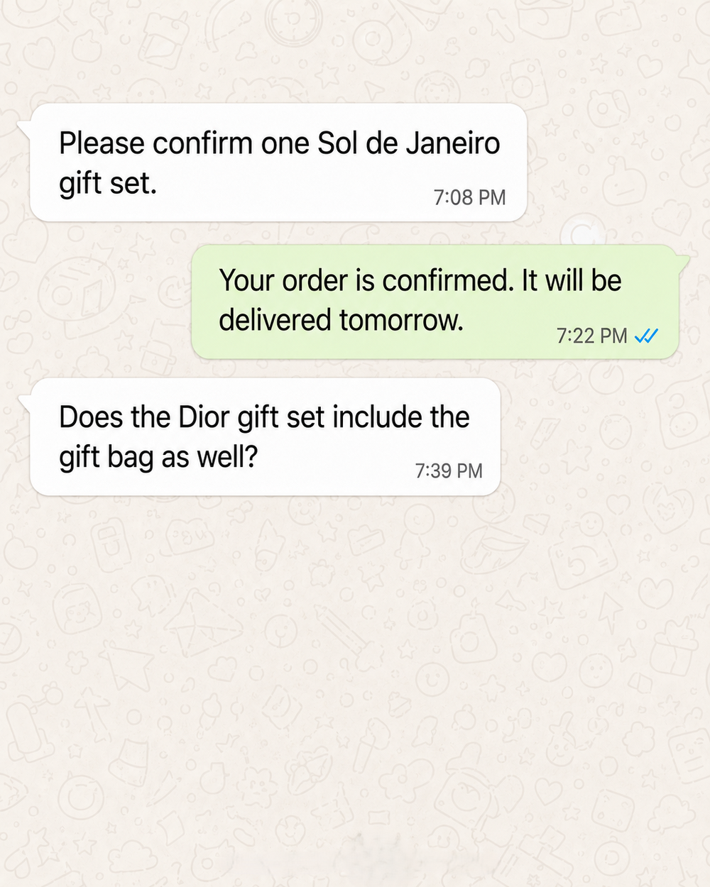 Customer WhatsApp review