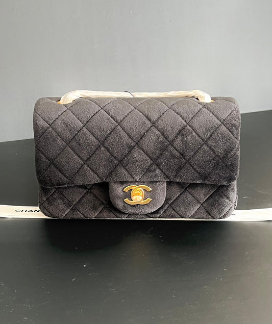 Chanel Velvet Double Flap Bag