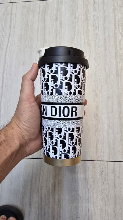 Christian Dior Oblique Travel Coffee Tumbler – Reusable Cup for Hot & Cold Drinks
