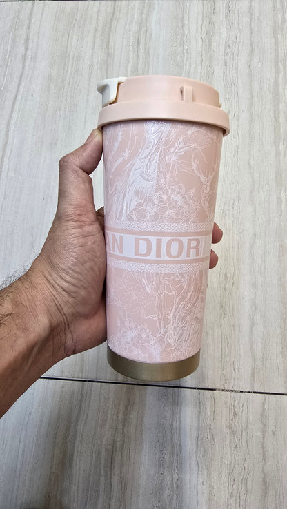Christian Dior Oblique Travel Coffee Tumbler – Reusable Cup for Hot & Cold Drinks