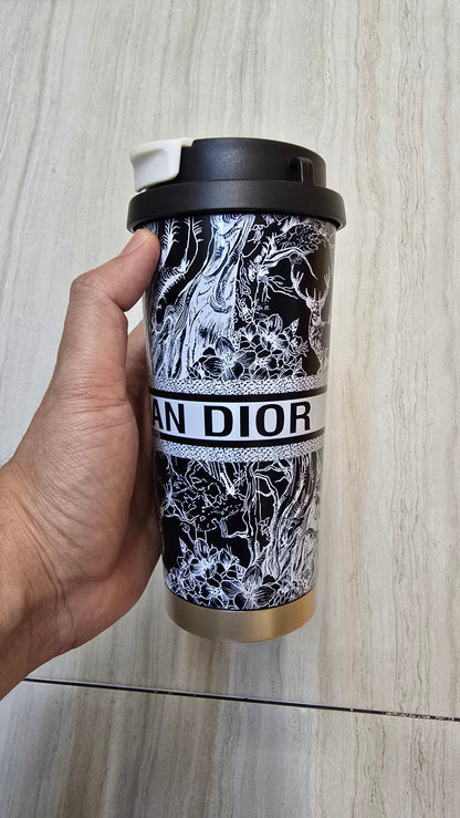 Christian Dior Oblique Travel Coffee Tumbler – Reusable Cup for Hot & Cold Drinks
