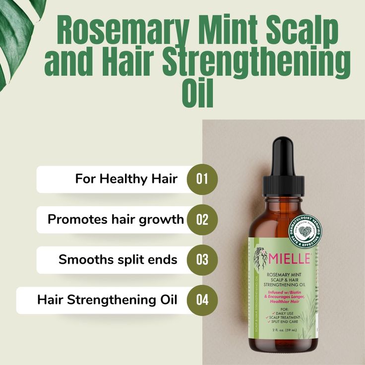 Mielle Rosemary Mint Scalp & Hair Strengthening Oil 59ml – Nourish Scalp & Support Healthy Hair Growth