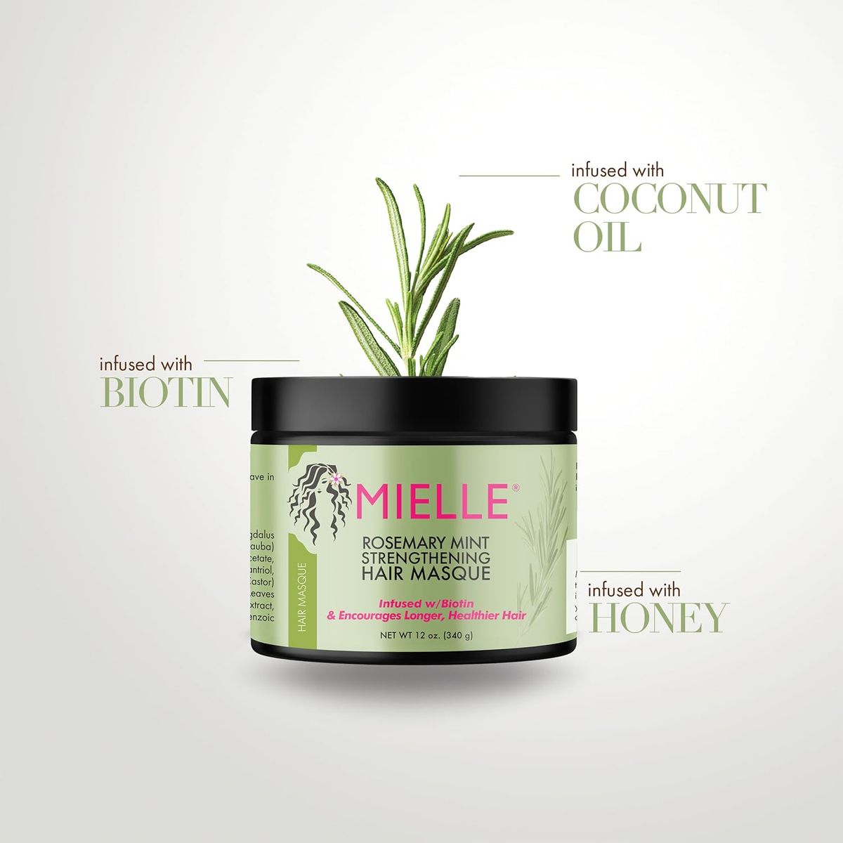 Mielle Organics Rosemary Mint Strengthening Hair Masque – Deep Moisture & Repair Hair Mask