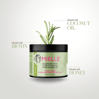Mielle Organics Rosemary Mint Strengthening Hair Masque – Deep Moisture & Repair Hair Mask