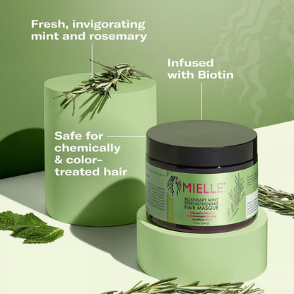 Mielle Organics Rosemary Mint Strengthening Hair Masque – Deep Moisture & Repair Hair Mask