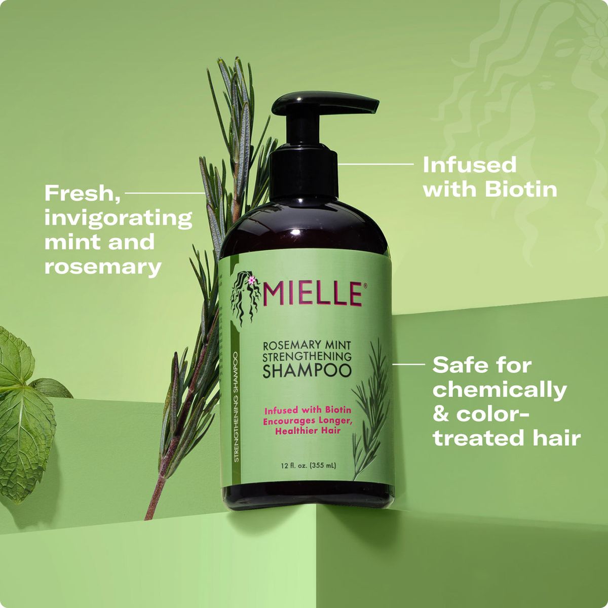 Mielle Rosemary Mint Strengthening Shampoo 355ml – Strengthen & Nourish Hair Growth Shampoo