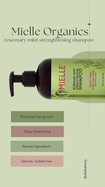 Mielle Rosemary Mint Strengthening Shampoo 355ml – Strengthen & Nourish Hair Growth Shampoo