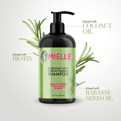 Mielle Rosemary Mint Strengthening Shampoo 355ml – Strengthen & Nourish Hair Growth Shampoo