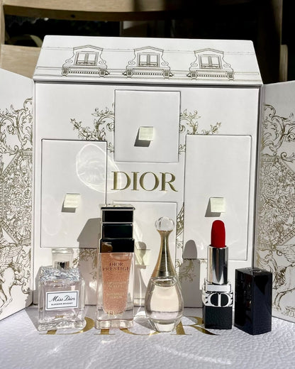 Dior Mini Perfume Trio & Lipstick Set - Elegant Fragrance & Beauty Collection