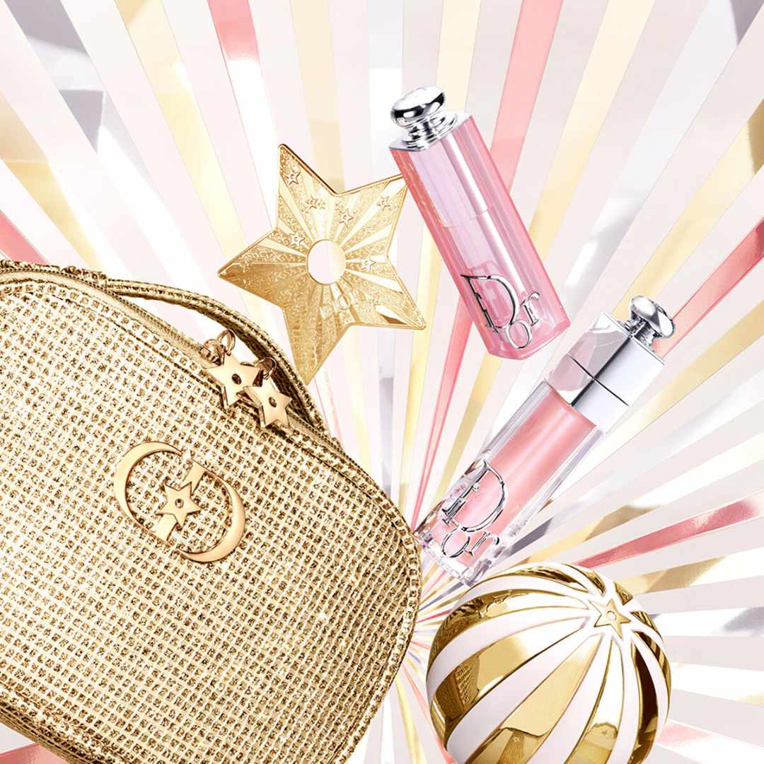Dior Makeup Pouch in Limited Edition with Lip Balm and Lip Gloss