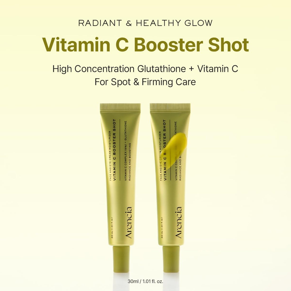 Arencia Vitamin C Booster Shot – Brightening Face & Eye Cream Moisturizer