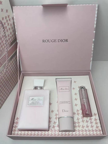 Christian Dior Miss Dior Self-Care Gift Set – Body Milk, Hand Cream & Lip Glow Balm