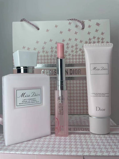 Christian Dior Miss Dior Self-Care Gift Set – Body Milk, Hand Cream & Lip Glow Balm