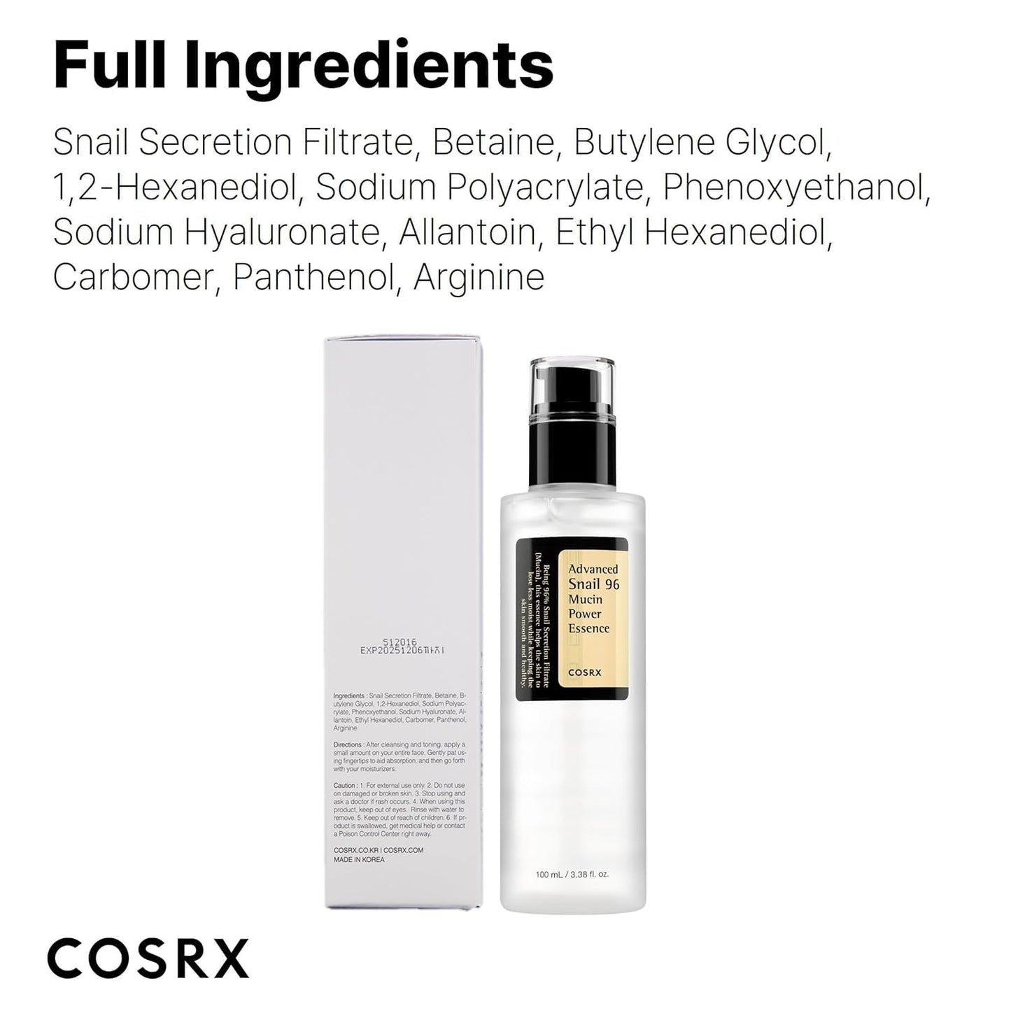 COSRX Advanced Snail 96 Mucin Power Essence – Hydrating & Repairing Essence 100ml