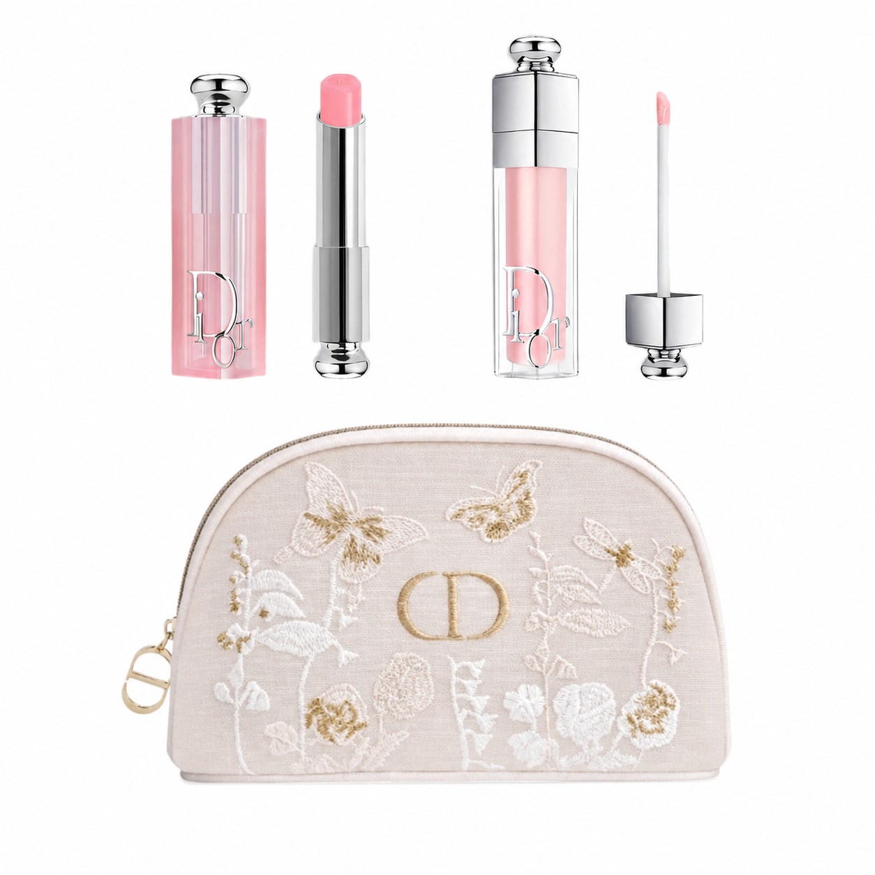 Dior Lip Glow & Lip Gloss Set with Limited Edition Embroidered Pouch