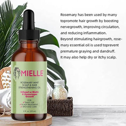 Mielle Rosemary Mint Scalp & Hair Strengthening Oil 59ml – Nourish Scalp & Support Healthy Hair Growth