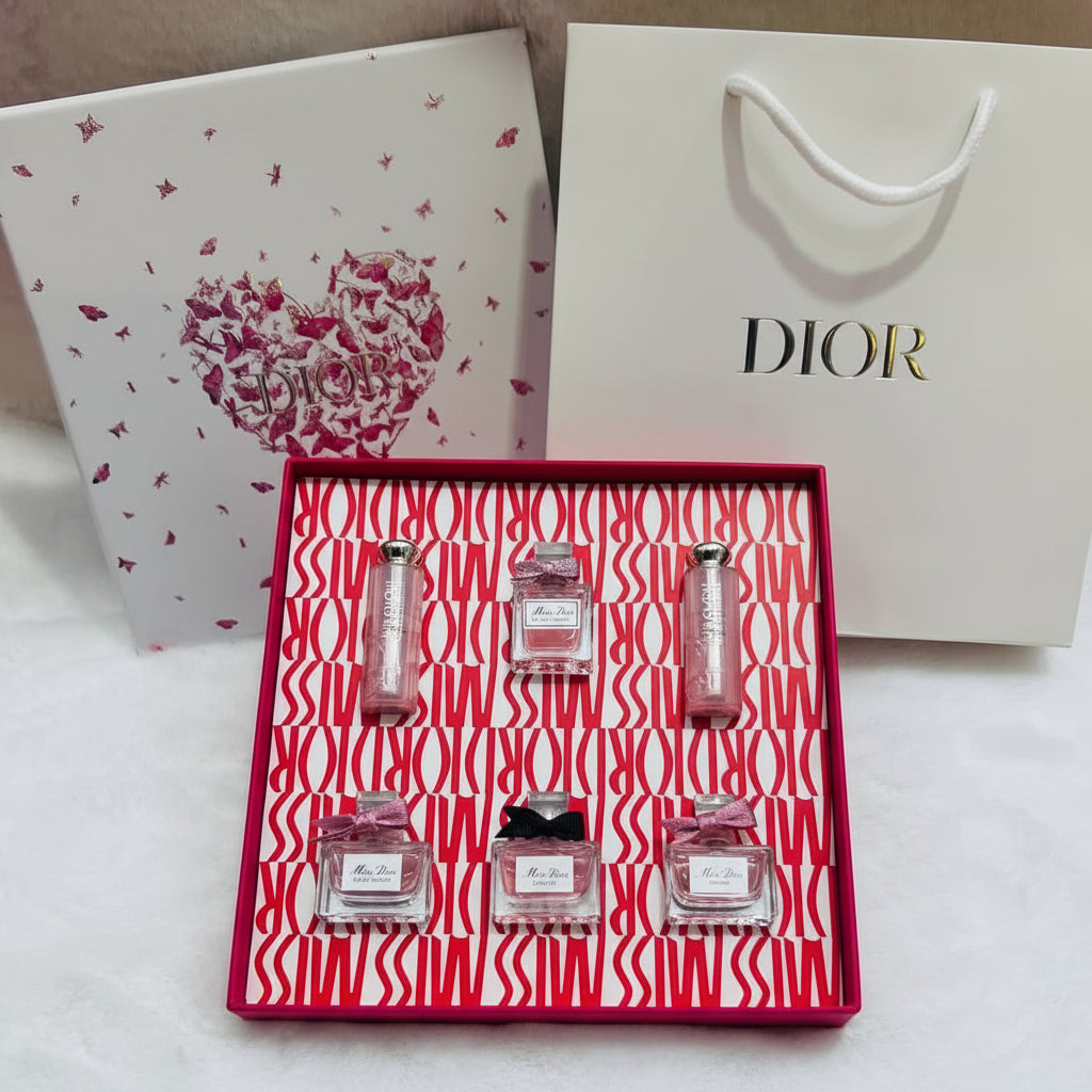 Miss Dior Miniature Fragrance & Lip Glow Set – 6 Pieces