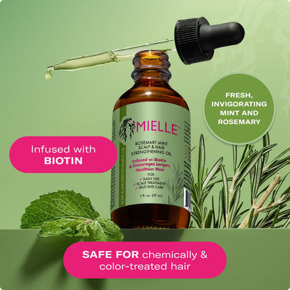 Mielle Rosemary Mint Scalp & Hair Strengthening Oil 59ml – Nourish Scalp & Support Healthy Hair Growth