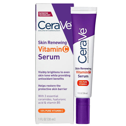 CeraVe Skin Renewing Vitamin C Serum 30ml – Brightening Antioxidant Face Serum for Even Skin Tone