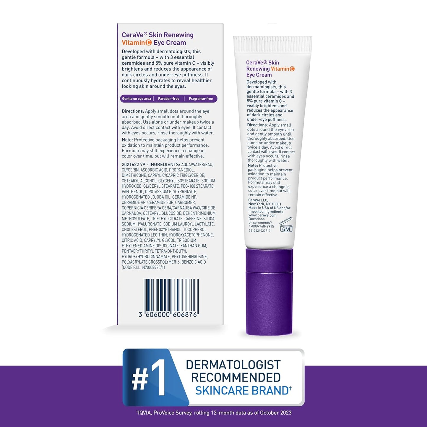 CeraVe Skin Renewing Vitamin C Serum 30ml – Brightening Antioxidant Face Serum for Even Skin Tone