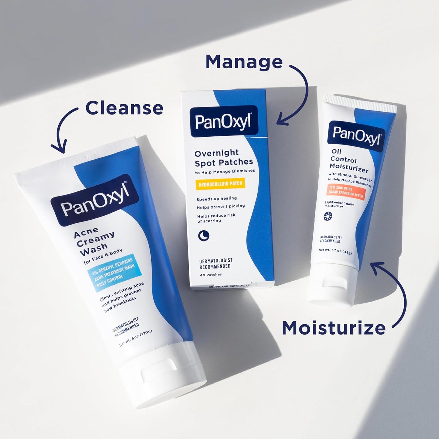 PanOxyl Acne Wash – 4% & 10% Benzoyl Peroxide Face & Body Cleanser for Acne Treatment