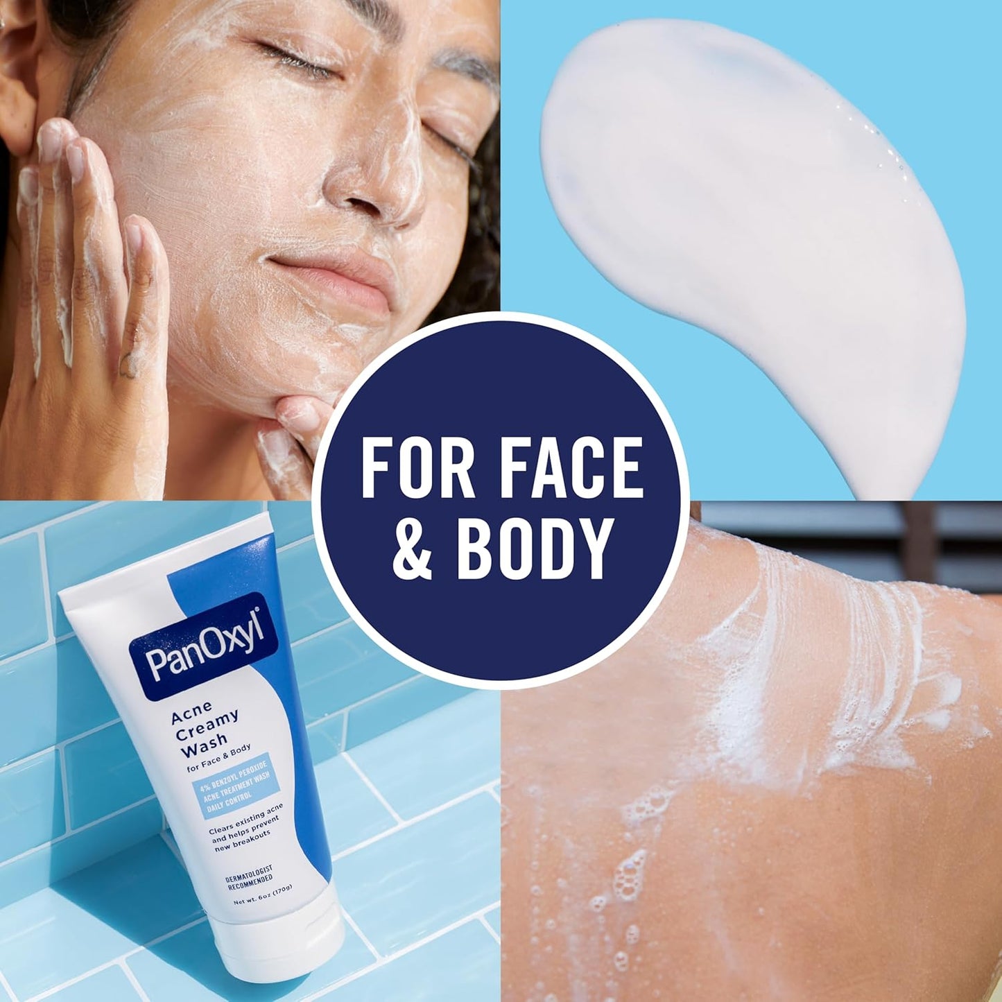 PanOxyl Acne Wash – 4% & 10% Benzoyl Peroxide Face & Body Cleanser for Acne Treatment