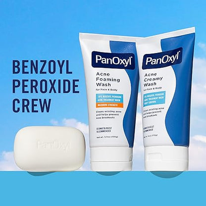 PanOxyl Acne Wash – 4% & 10% Benzoyl Peroxide Face & Body Cleanser for Acne Treatment