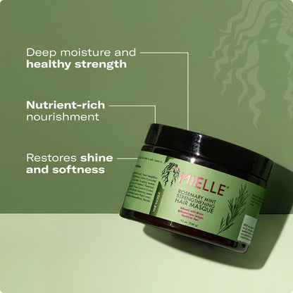 Mielle Organics Rosemary Mint Strengthening Hair Masque – Deep Moisture & Repair Hair Mask