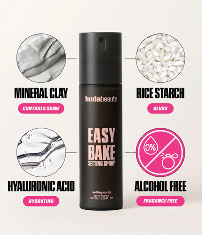 Huda Beauty Easy Bake Setting Spray – Pore Blurring & Makeup Lock