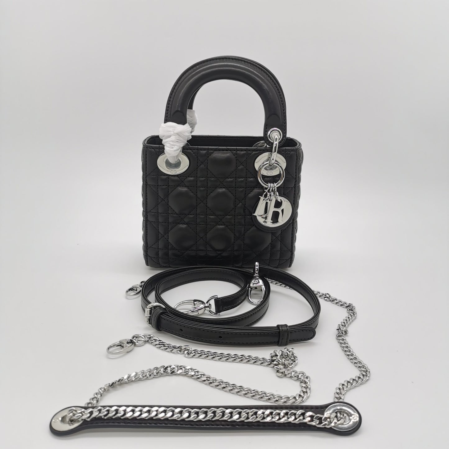 Mini Lady Dior Black Leather Bag – Timeless Elegance in a Chic Package