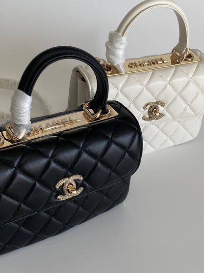 Chanel Off White Quilted Leather Small Trendy CC Flap Bag