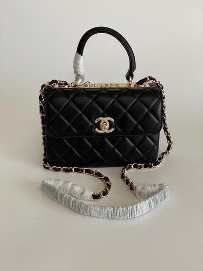 Chanel Off White Quilted Leather Small Trendy CC Flap Bag