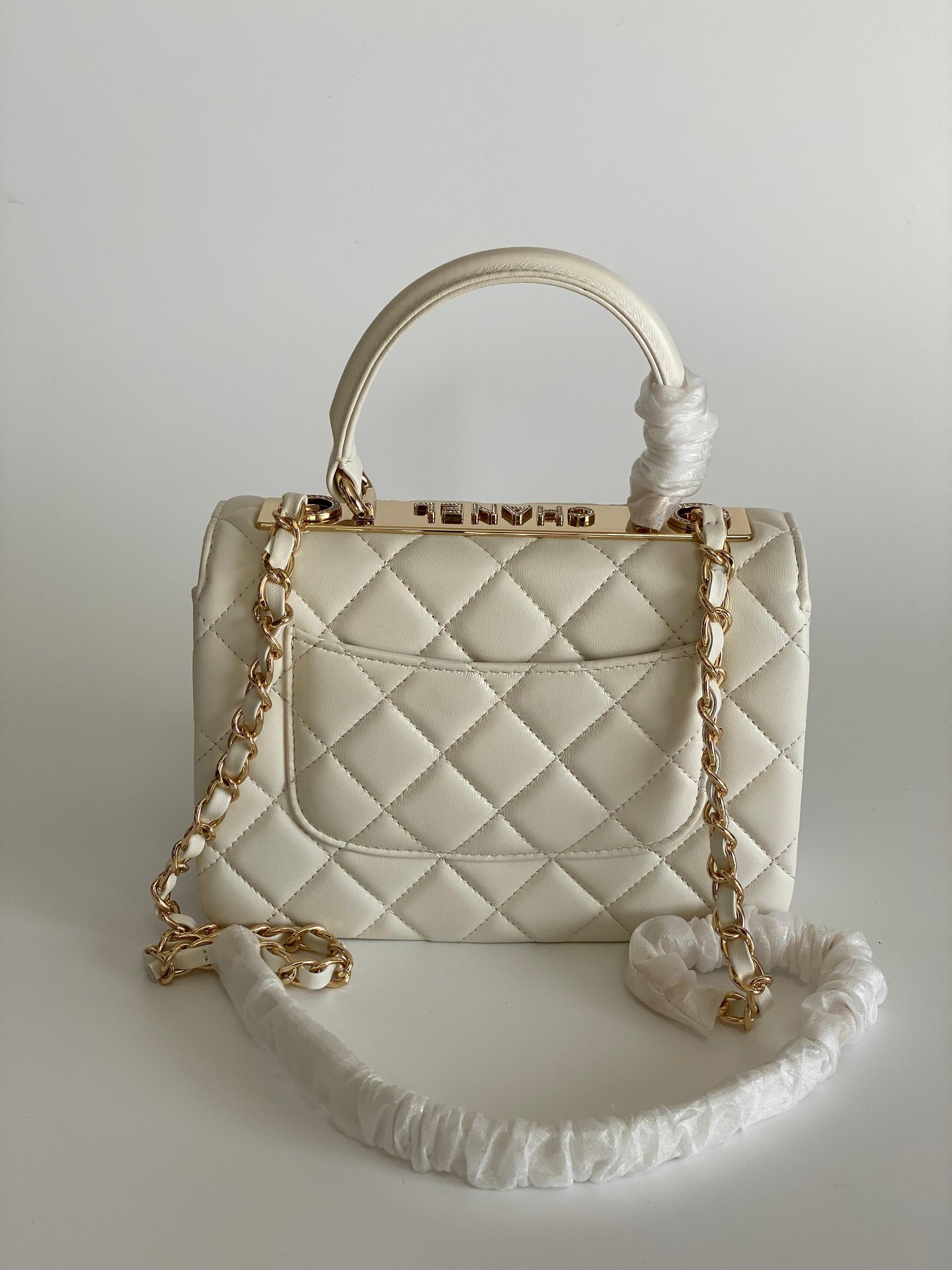 Chanel Off White Quilted Leather Small Trendy CC Flap Bag