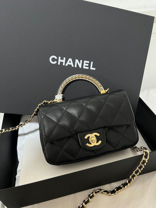 CHANEL Quilted Resin Top Handle Flap