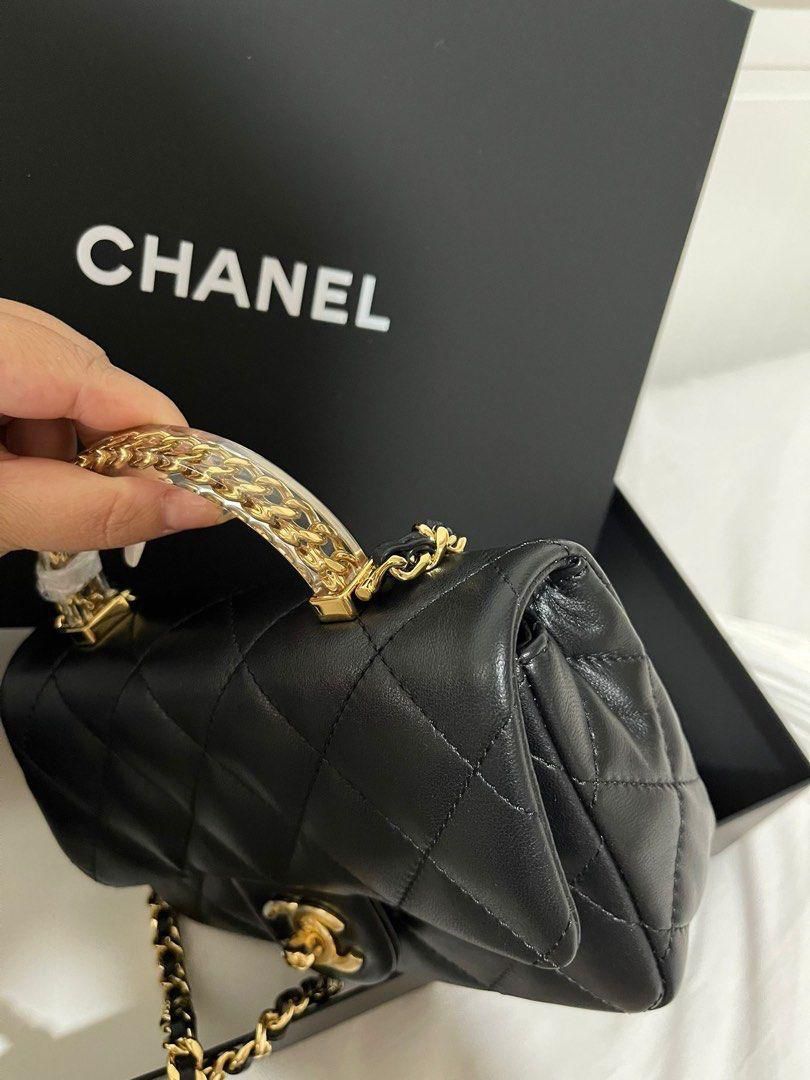 CHANEL Quilted Resin Top Handle Flap