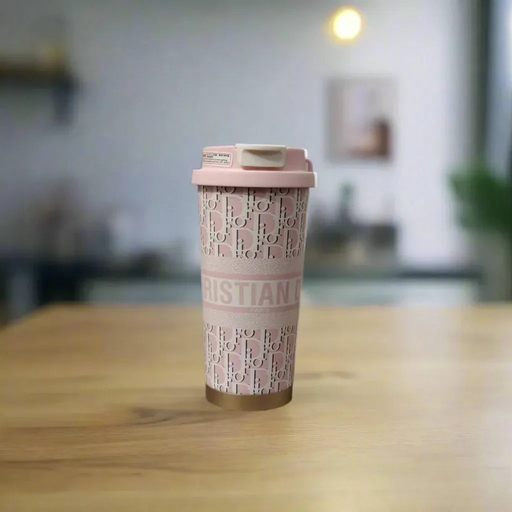 Christian Dior Oblique Travel Coffee Tumbler – Reusable Cup for Hot & Cold Drinks