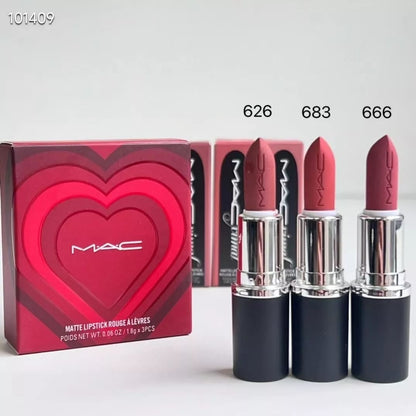 MAC Matte Lipstick Rouge A Levres - 1.8g x 3pcs Nude & Rose Collection