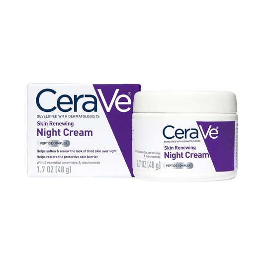 CeraVe Skin Renewing Night Cream Niacinamide, Peptide Complex, and Hyaluronic Acid Moisturizer