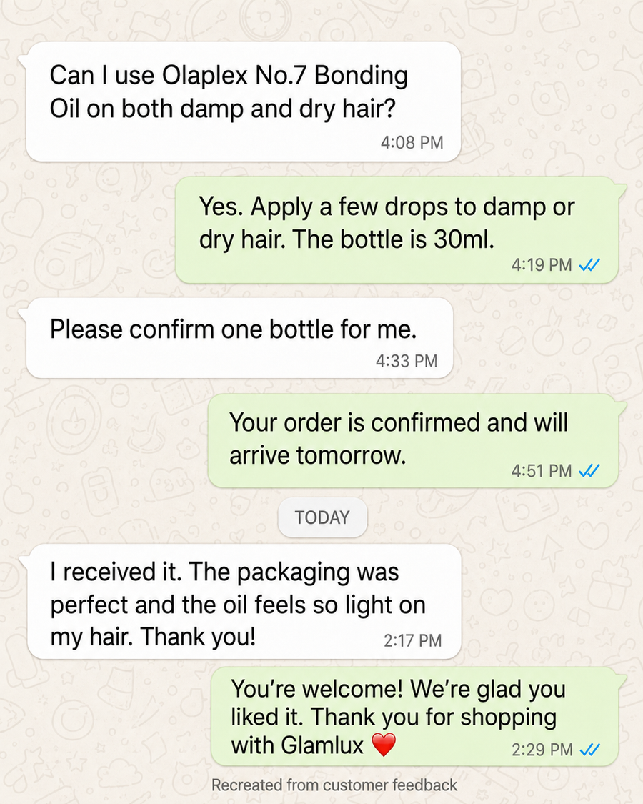 Customer WhatsApp review