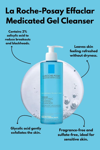 La Roche-Posay Effaclar Purifying Foaming Gel Cleanser for Oily & Acne-Prone Skin (400ml)
