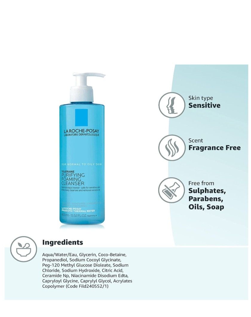 La Roche-Posay Effaclar Purifying Foaming Gel Cleanser for Oily & Acne-Prone Skin (400ml)