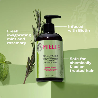 Mielle Rosemary Mint Strengthening Leave-In Conditioner 355ml – Hydrate, Strengthen & Detangle Hair